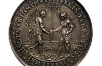 S. Dadler, J. Hoehn senior, Medal Rozejm w Sztumskiej Wsi, 1635, srebro (awers).
Fot. Anna Kośmider