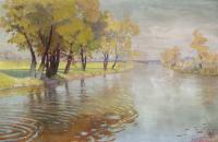 Aleksander Krawczyk, Widok na Bzurę w Łowiczu, 1928, płótno, olej.
Fot. Anna Kośmider
